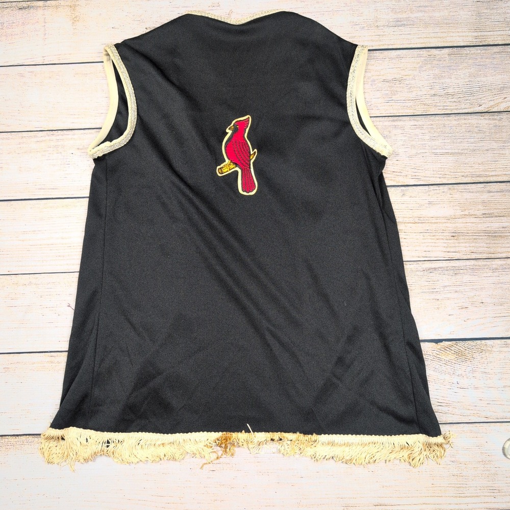 Vintage 60s 70s  St Louis Cardinals MLB Sleeveless Fringed Vest Top‎
